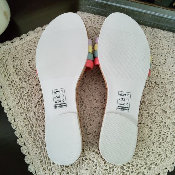 Qupid Women's Puffy Strappy Cork Slide Sandal with Pastel Colors in Size 7 - Picture 7 of 11